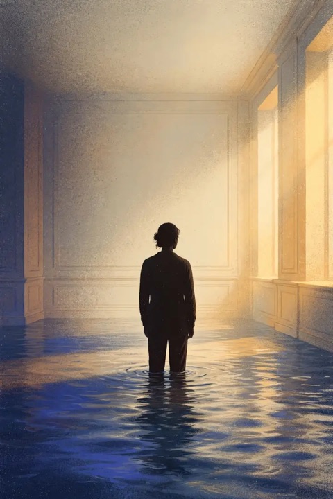 Standing in a flooded room